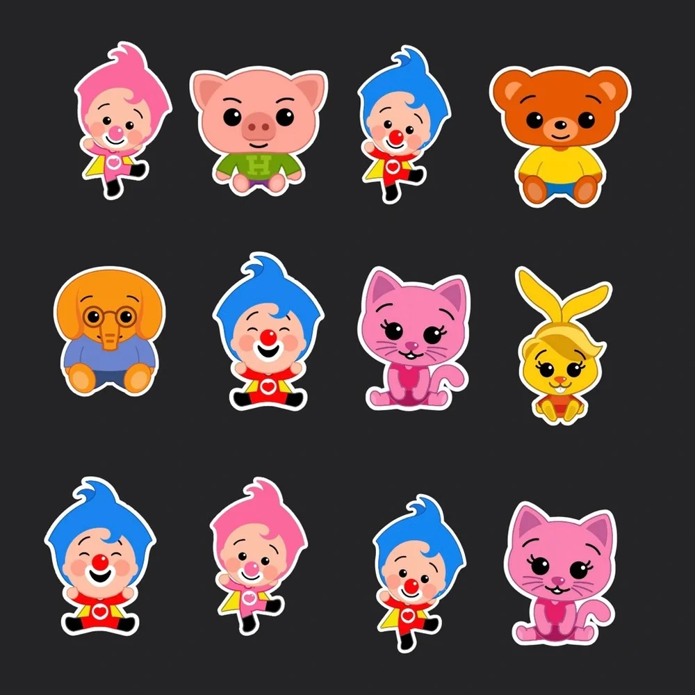 Colorful plim plim cupcake toppers